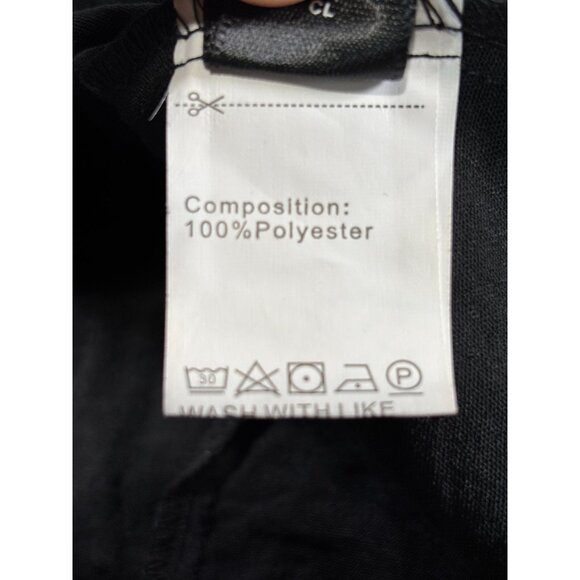 Black Shein Curve OXL V-Neck Tie-Front Blouse With Crochet Trim & Button Detail - Picture 6 of 11